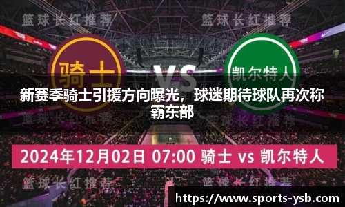 新赛季骑士引援方向曝光，球迷期待球队再次称霸东部